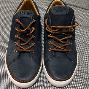 Sperry Men's Dark Blue Leather Boat Shoes
